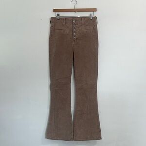 Brown Corduroy Super Hi- Corduroy Flare Pants